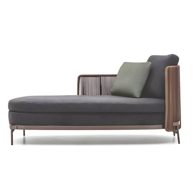 "Waterproof Wicker/Rattan Modern Sofa with Upholstered Cushions and Pillows - Brown - Corner Sofa"