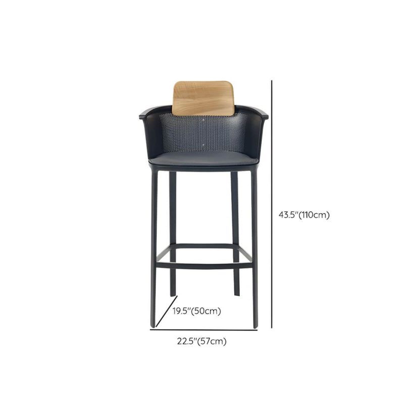 "Dimension of Contemporary with Arm Dining Chairs Metal Patio Dining Side Chair - 1 Piece Stainless Steel"