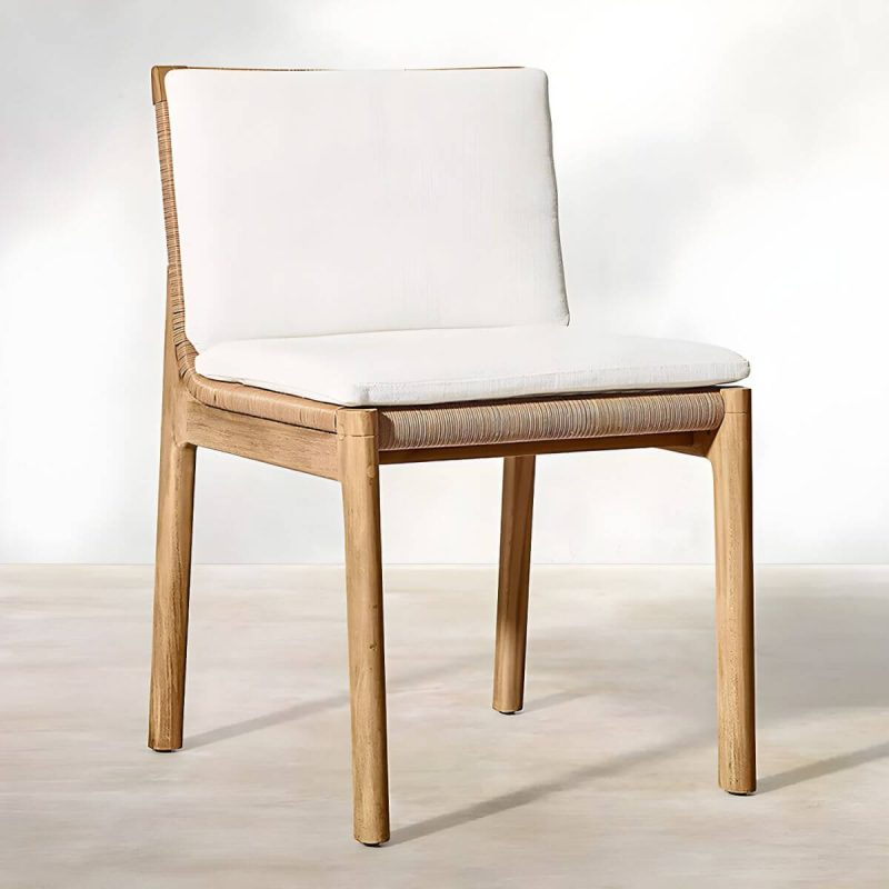 "Bohemian Style Solid Wood Dining Table Set 1/5 Pieces Dining Table Set for Outdoor - Chair(s) Not Available 1 White"