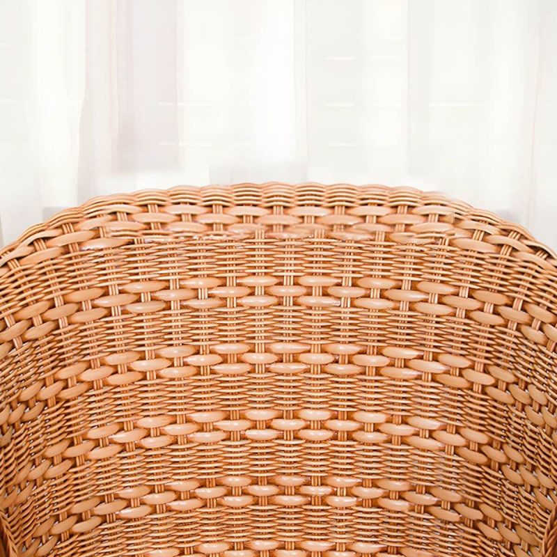 "23" x 21" x 33" Traditional Rattan Patio Dining Side Chair in Brown - 2 Piece Set"