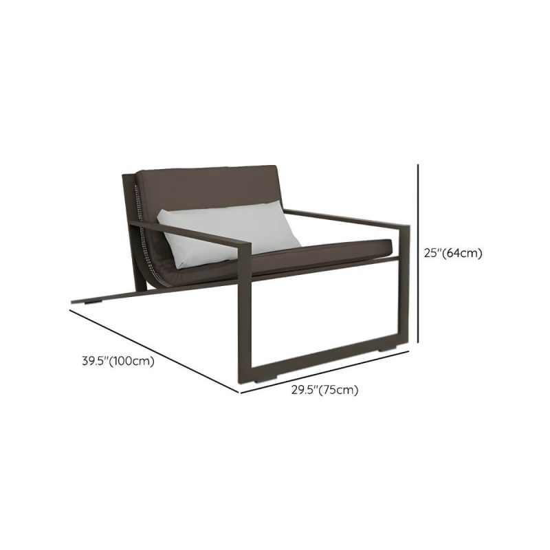 "Dimension of Modern Metal Frame Upholstered Outdoor Sofa Water and UV Resistant - 30"L x 39"W x 25"H"