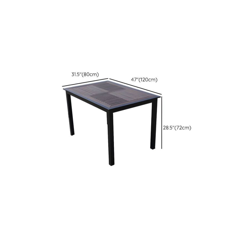 "Dimension of Contemporary Dining Table Set with Wooden Chair for Courtyard - Table & Chair(s) 47"L x 31"W x 28"H 6"