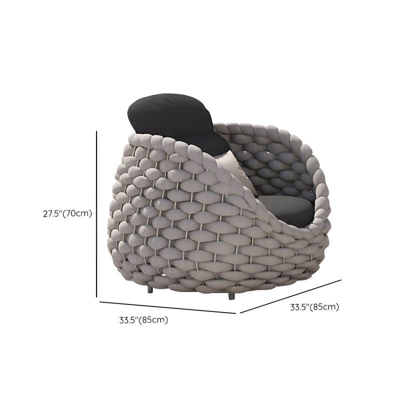 "Dimension of Modern Style Gray Sofa Water Resistant with Cushions for Outdoor - 1-Seater Sofa"