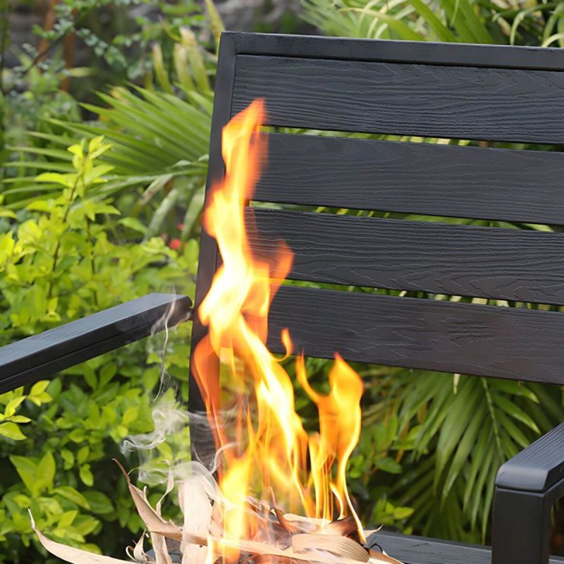 "Metallic Antique Finish Patio Chair Industrial Style Stacking without Cushions - 4 Piece Set"