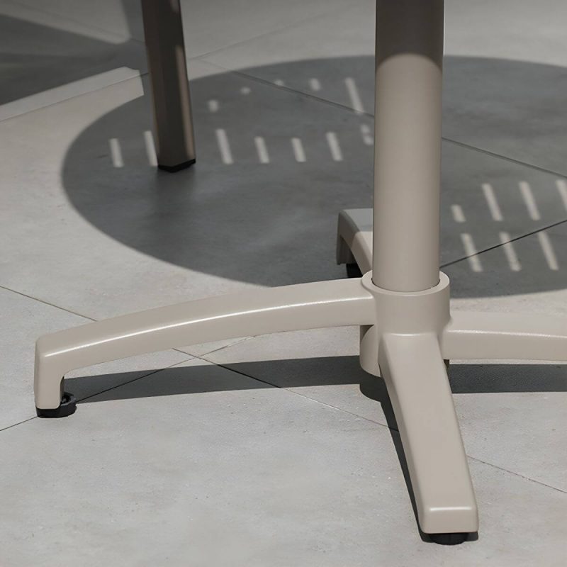 "Modern Outdoor Patio Table UV Resistant Dining Table with Metal Frame - Table Only 27.6"L x 27.6"W x 28.7"H Grey Round"