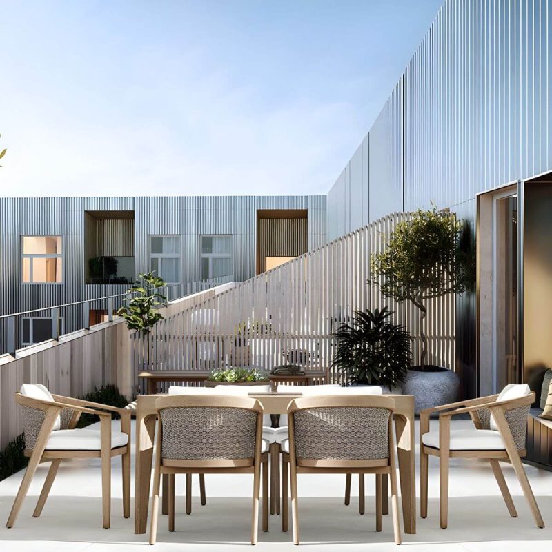 "Contemporary Teak Wood Dining Table Outdoor Rectangle Patio Table - Table Only 39.4"L x 39.4"W x 29.5"H Round"