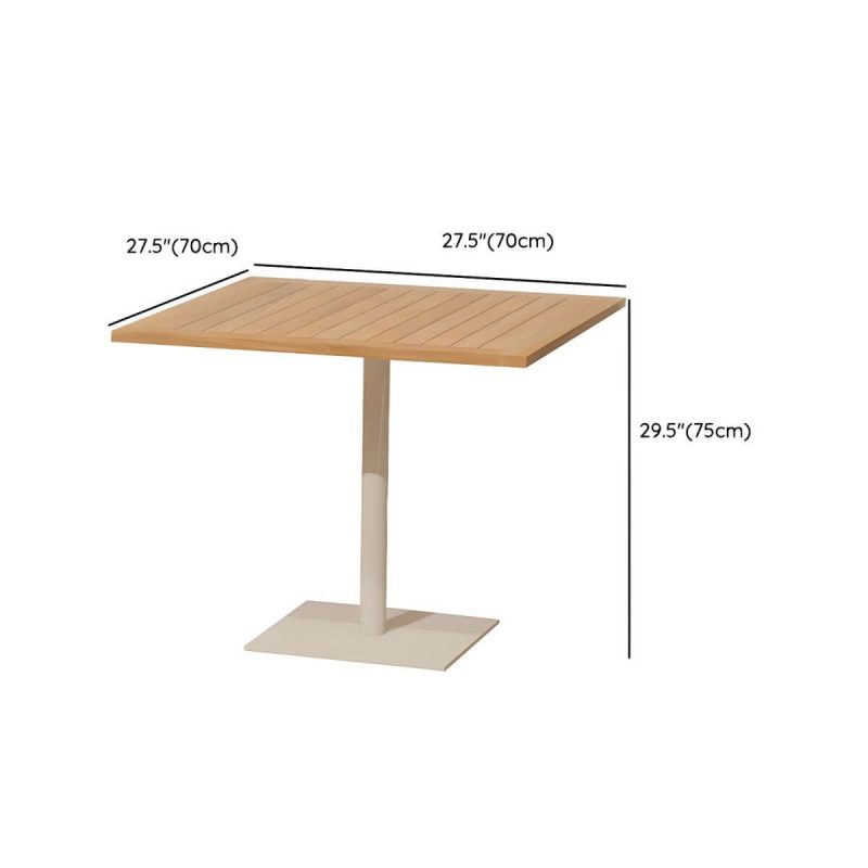 "Dimension of Brown Patio Table Solid Wood Contemporary Style in Rectangular/Square Shape - Table Only 27.6"L x 27.6"W x 29.5"H"