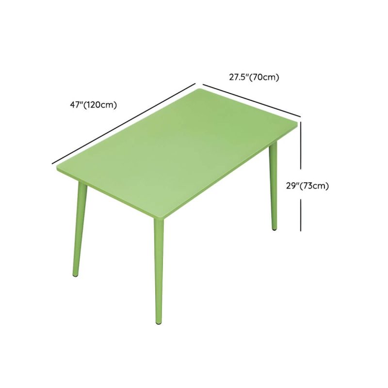 "Dimension of Contemporary Dining Table Set with Green Metal Top for Courtyard - Table & Chair(s) 47.2"L x 27.6"W x 28.7"H 6"