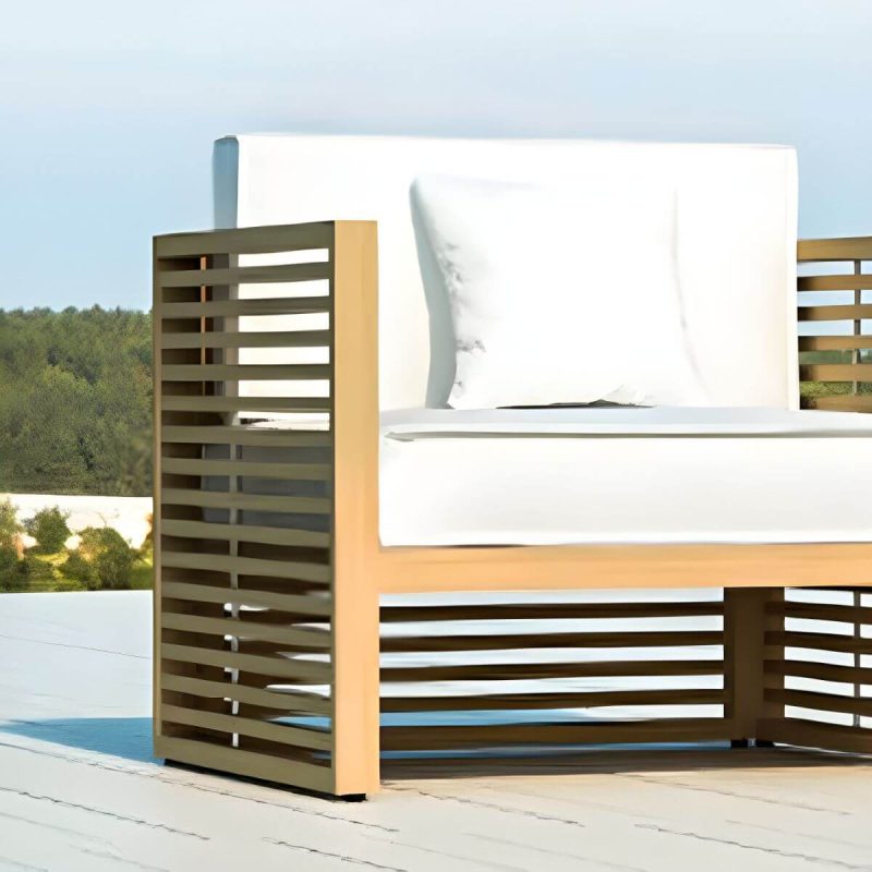 "Contemporary Water Resistant Patio Sofa Solid Wood Outdoor Patio Sofa - Gray 33"L x 33"W x 26"H"