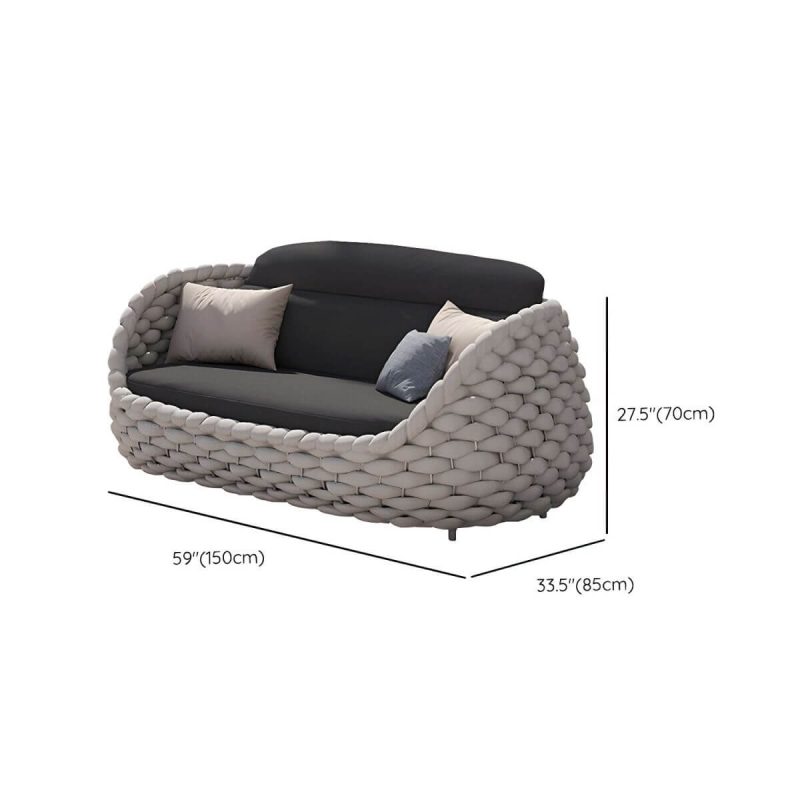 "Dimension of Modern Style Gray Sofa Water Resistant with Cushions for Outdoor - 2-Seater Sofa"