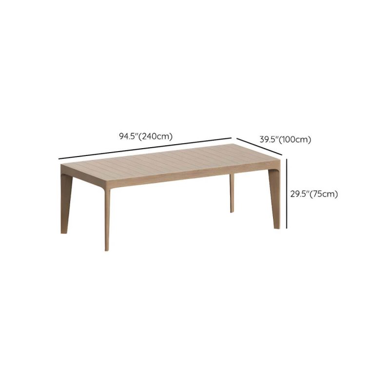 "Dimension of Brown Patio Dining Table Set 1/5/7 Pcs Wood Frame Patio Dining Table and Chairs - Table 94.5"L x 39.4"W x 29.5"H Zero Brown"