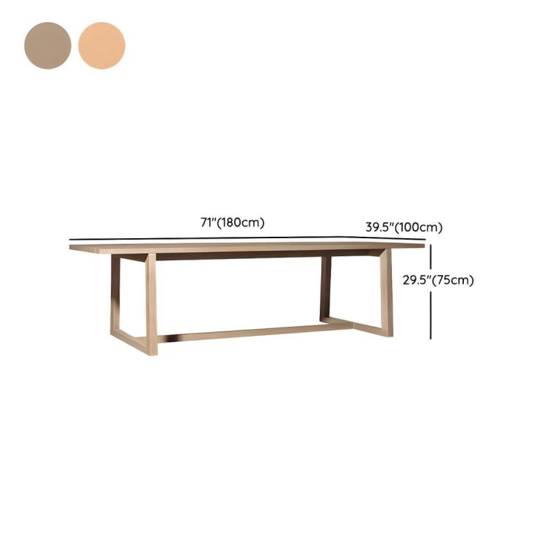 "Dimension of Teak Wood Dining Table Mildew Resistant Solid Wood Patio Table - Table Only 70.9"L x 39.4"W x 29.5"H Distressed Wood"