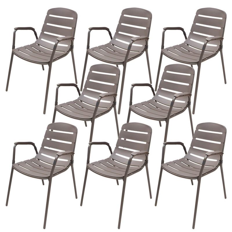 "Industrial Dining Side Chair Set of 2/4/6/8 Metal Outdoor Chair - 22"L x 21"W x 31"H 8 Piece Set"