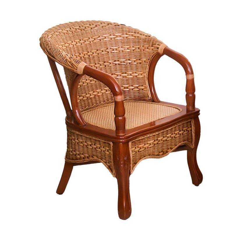 "23" x 21" x 33" Traditional Rattan Patio Dining Side Chair in Brown - 1 Piece"