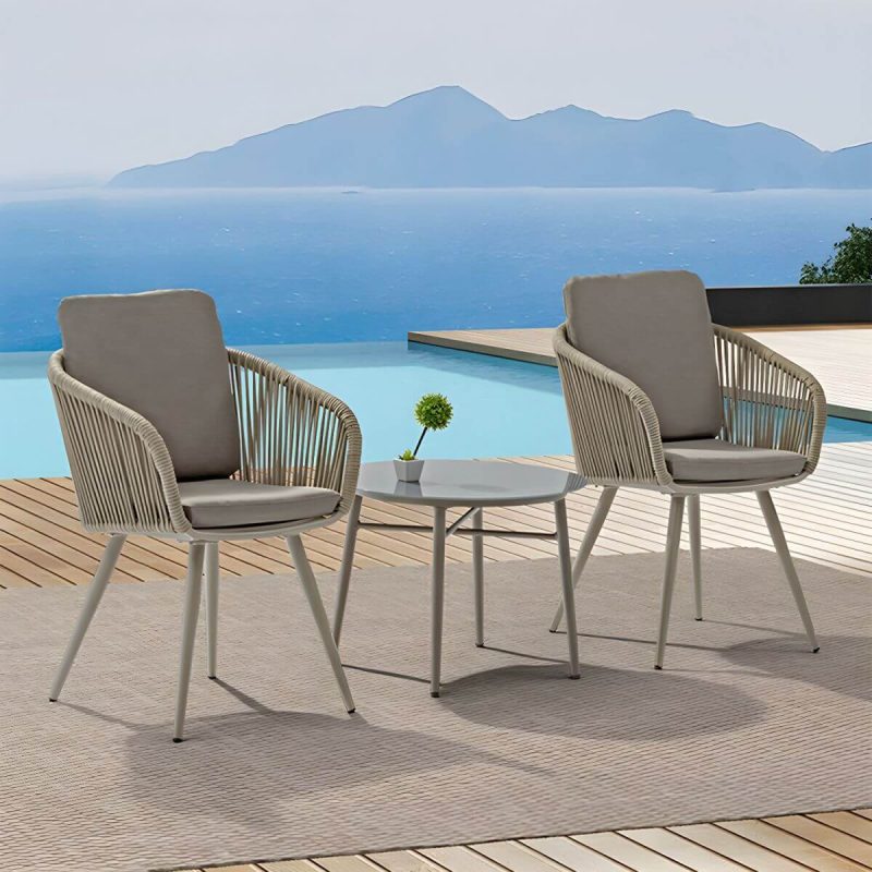 "Contemporary Cane Back Dining Arm Chair Braid Square for Outdoor - 1 Piece"