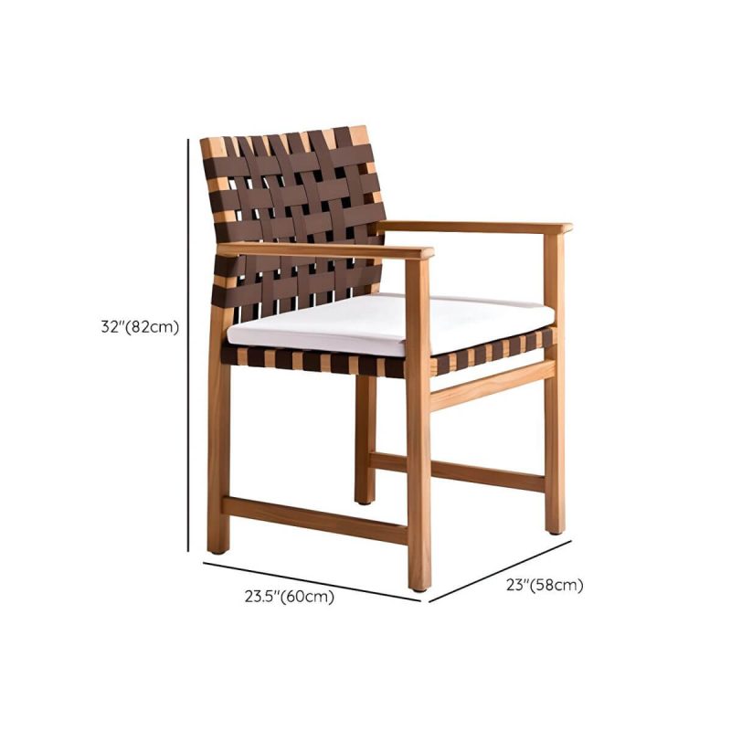 "Dimension of Modern Patio Dining Table Set 1/3/6/11 Pcs Wood Frame Patio Dining Table and Chairs - Brown Not Available Chair(s) 1"