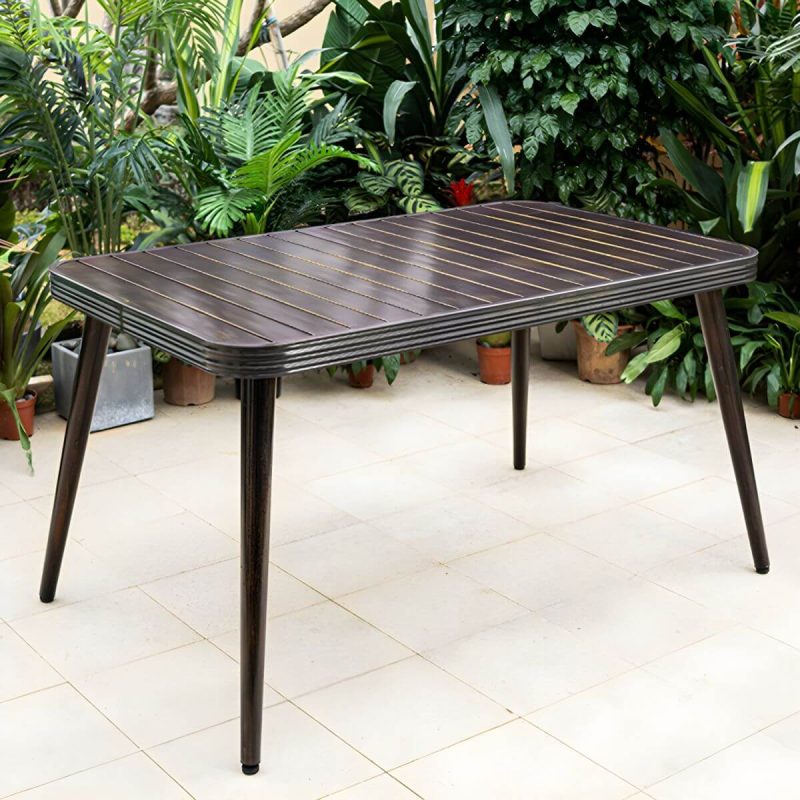 "Traditional Style Patio Table Metal Scratch Resistant Patio Table - 51.2"L x 33.5"W x 29.5"H Table Only"