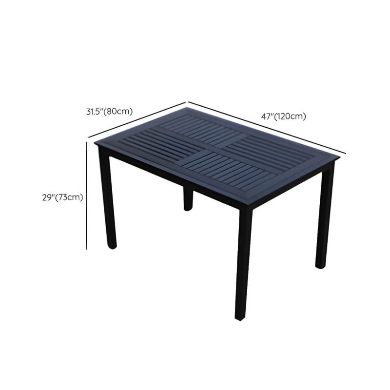 "Dimension of Metal Modern Brown Patio Dining Set with Stackable Chairs and Weatherproof Durability - Table & Chair(s) 120 x 80 x 73 cm 6"