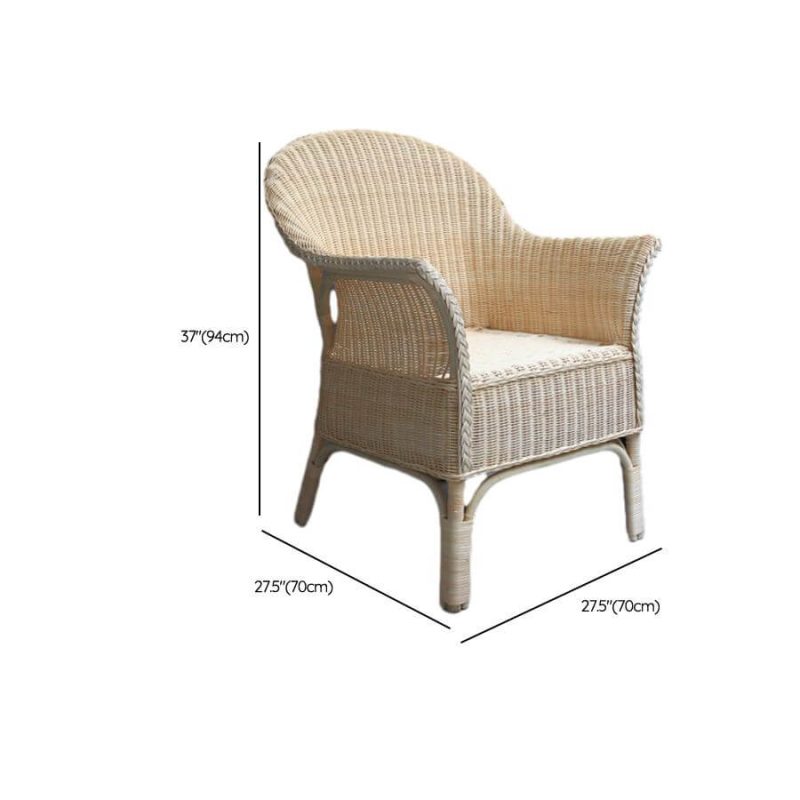 "Dimension of Trendy Unfinished Rattan Patio Arm Chair with 1 Chair, 28"L x 28"W x 37"H"
