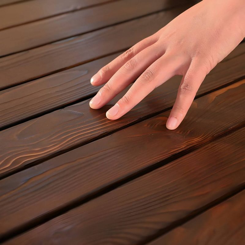 "Modern Style Square Shape Foldable Courtyard Coffee Table Wooden in Dark Wood Color - Table Only"