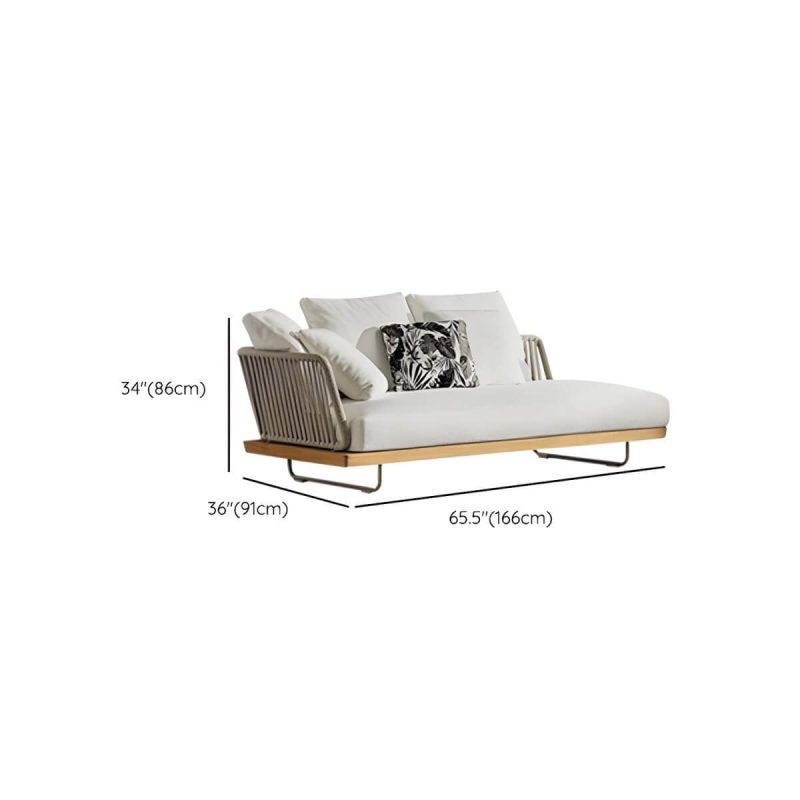 "Dimension of Contemporary Water Resistant Solid Wood Patio Sofa with Cushions - Right Corner Sofa"