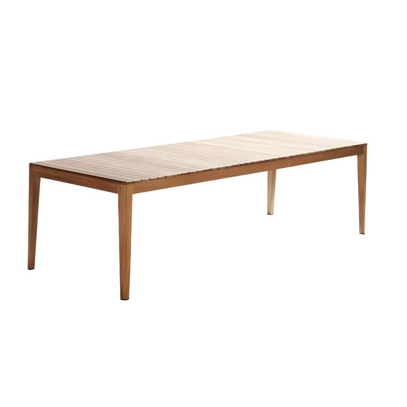 "Modern Brown Patio Dining Table without Umbrella Hole and Non-Foldable Design - Table Only 59"L x 31.5"W x 28"H Rectangular"