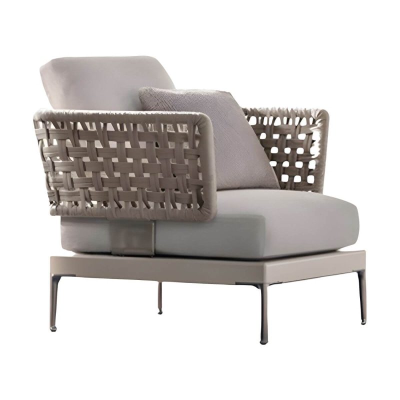 "Metal Patio Sofa Water Resistant and UV Resistant Outdoor Patio Sofa - 1-Seater Sofa"