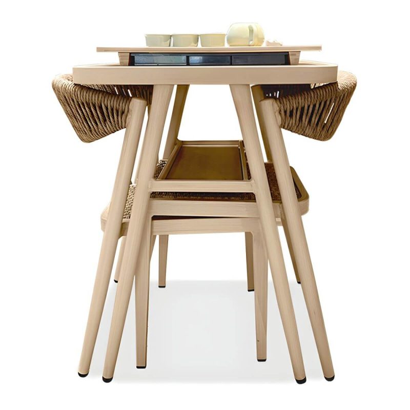 "Natural Patio Table Wooden Contemporary Style in Rectangular Shape - Table Only"