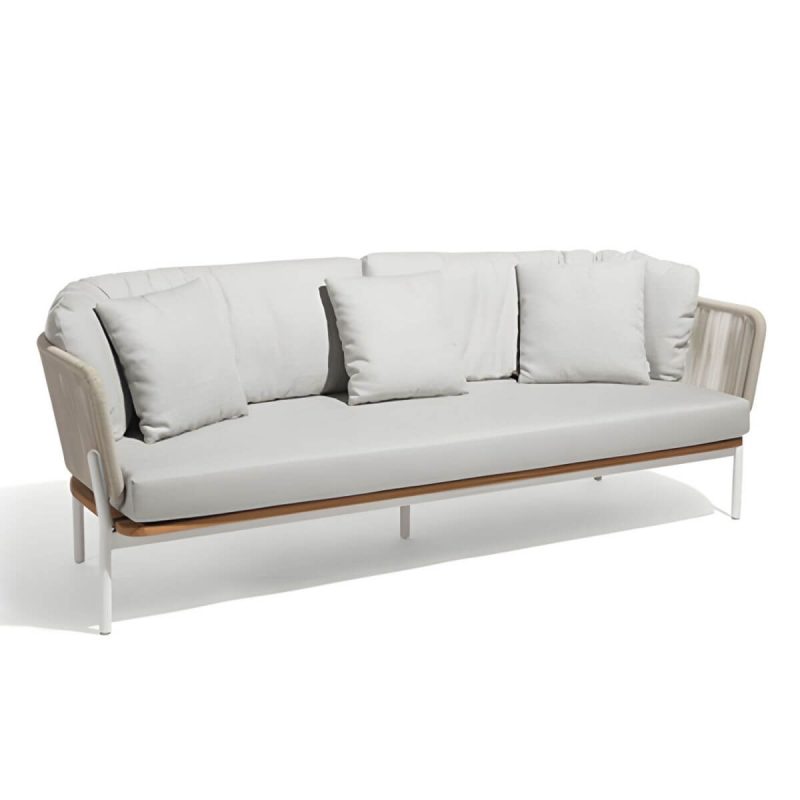 "Contemporary Tropical with Cushions Patio Sofa Water Resistant Outdoor Patio Sofa - White 71"L x 30"W x 26"H"