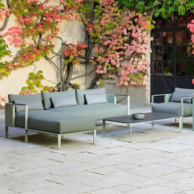 "Metal Water Resistant and UV Resistant 1 Piece Patio Sofa with Cushions - 55"L x 29.5"W x 28"H Daybed"
