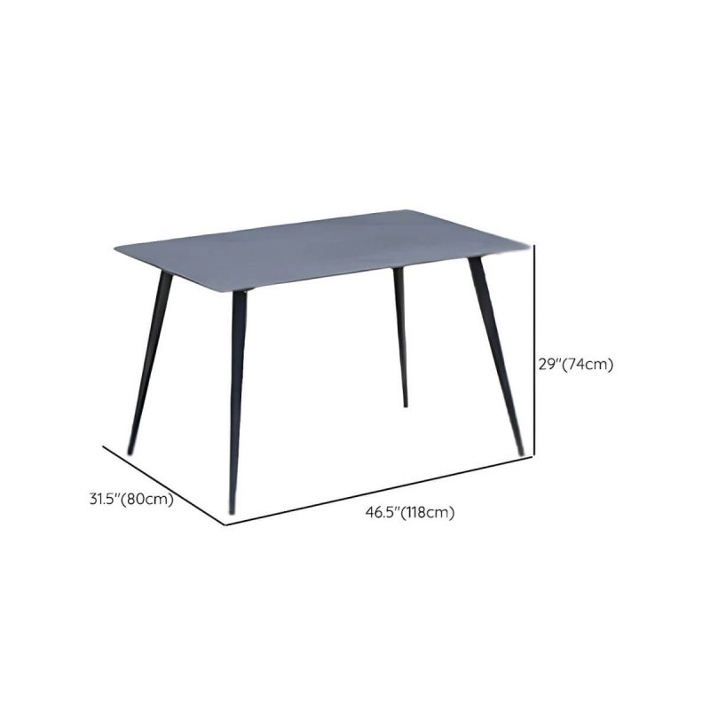 "Dimension of Contemporary Dining Table Set with Woven Chairs for Courtyard - Table & Chair(s) 118 x 80 x 74 cm 4"