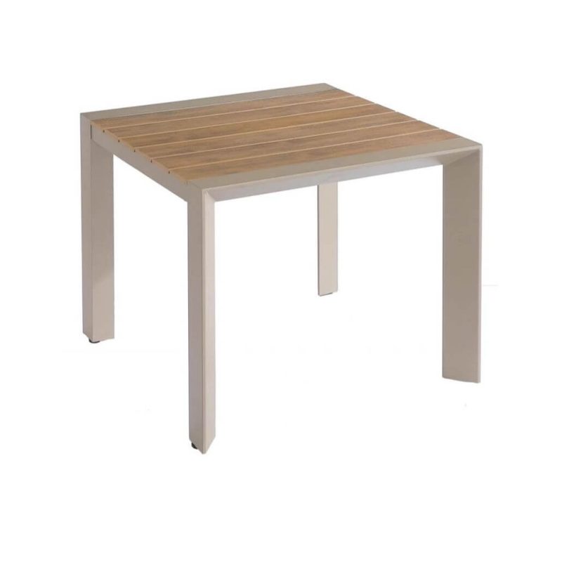 "Modern Simple Style Sepia Aluminum Patio Dining Table with a Fixed Square Top, 31.5"L x 31.5"W x 29.5"H, Without Chairs"