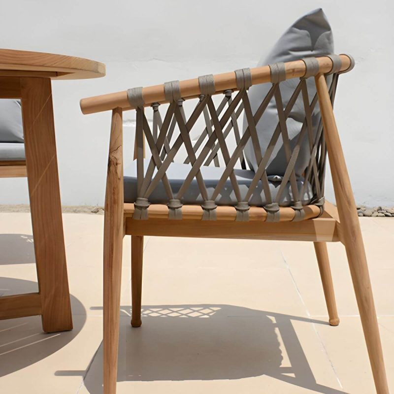 "Bohemian Style Dining Set 1/4/5 Pieces Wood Dining Table Set for Patio - Table 47.2"L x 47.2"W x 28.7"H Zero"