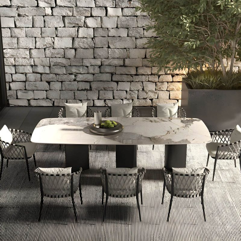 "Modern Gray Metal Arm Chair with Gray Wicker Back and Removable Gray Cushions - 25"L x 24"W x 29"H 2 Piece Set"