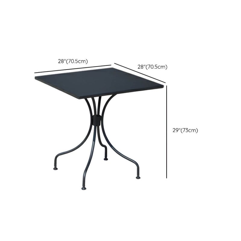 "Dimension of Modern Brown Wicker/Rattan Patio Dining Set with Stackable Chairs, Metal Table Base - Table & Chair(s) 28"L x 28"W x 29"H 2"