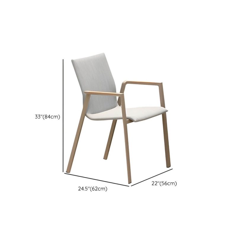"Dimension of Aluminum Outdoor Chair Contemporary Arm Chair Outdoor Bistro Chair - Upholstered 1 Piece"