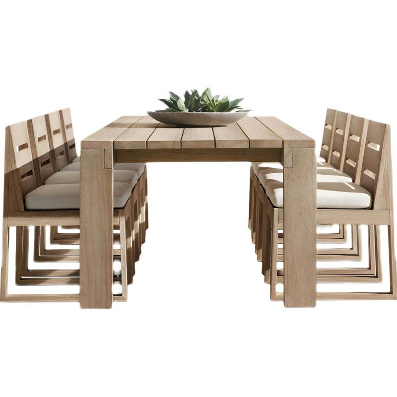 "Boho Style 1/9 Pcs Patio Dining Table Set Wood Dining Table Set - Brown 70.9"L x 35.5"W x 29.1"H Table Zero"