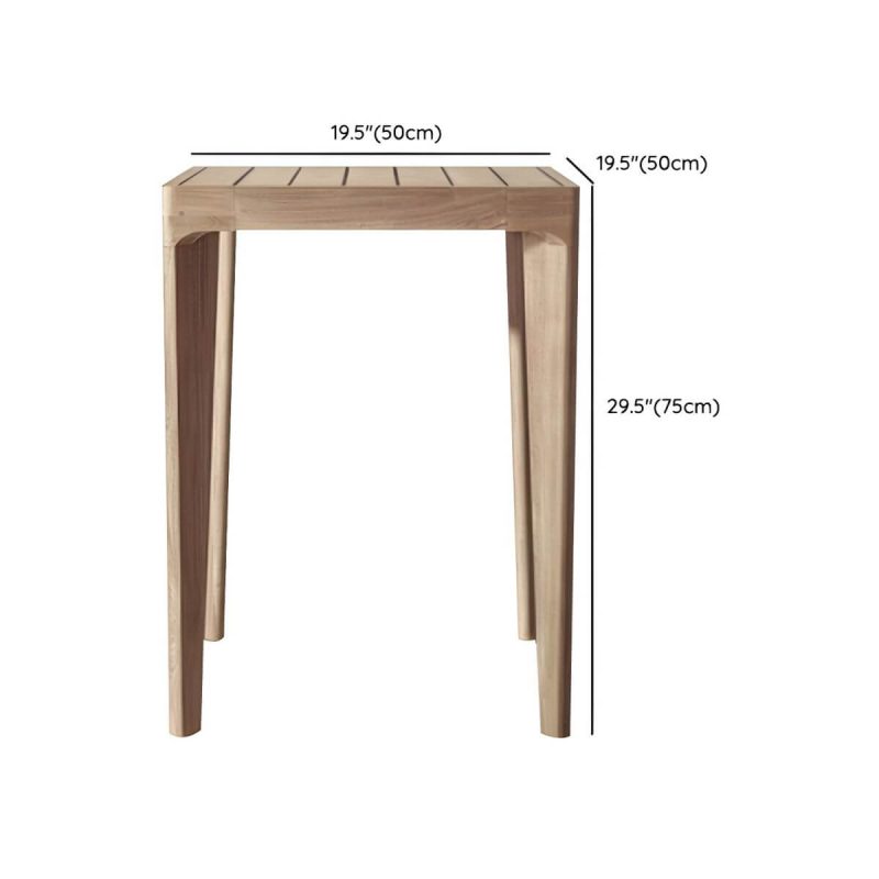 "Dimension of 1/2/5/7 Pieces Patio Dining Sets Solid Wood Boho Dining Table Set - Table Natural Finish 19.7"L x 19.7"W x 29.5"H Zero"