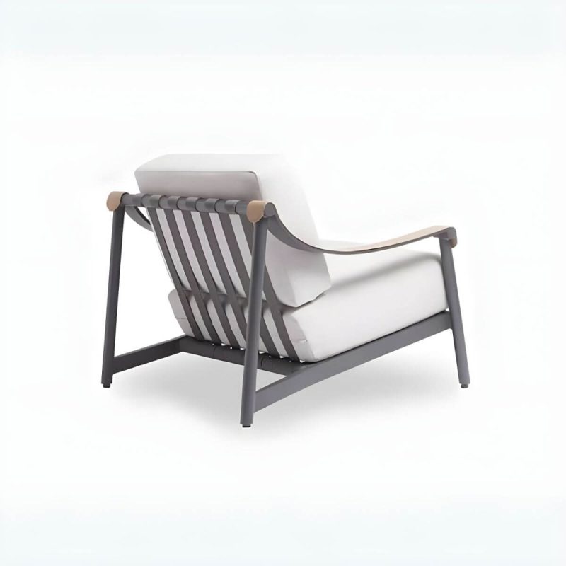 "Gray Metal UV Resistant Patio Sofa No Ceiling 78-Inch Side to Side - 1-Seater Sofa"