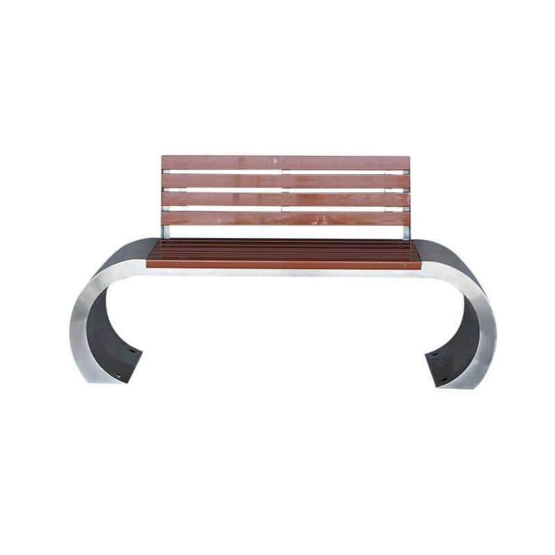"Old School Sepia Lumber Park Bench with Damp-proof Curved Seat and Back, 87"L x 16"W x 31"H, Arc"