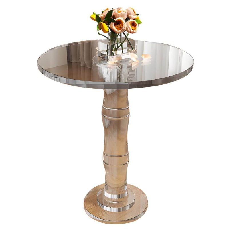 "Modern Round Shape Courtyard Table Plastic Waterproof Outdoor Table - Table Only 19.7"L x 19.7"W x 23.5"H"