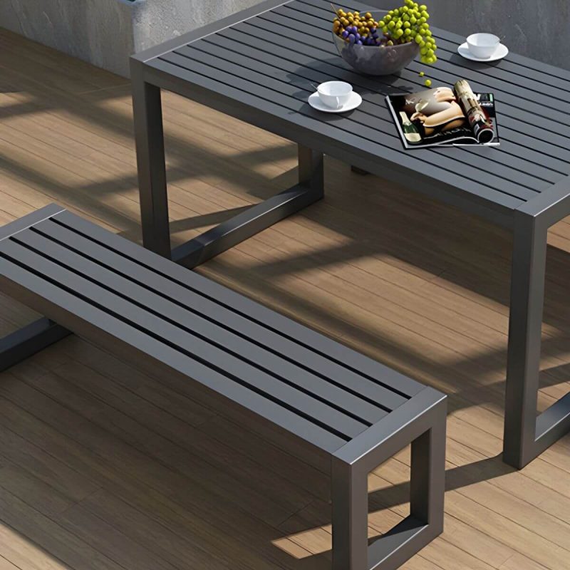 "Rectangle Dining Table Industrial 29.52" High Brown Wood Table - 51.2"L x 27.6"W x 29.5"H Table Only"