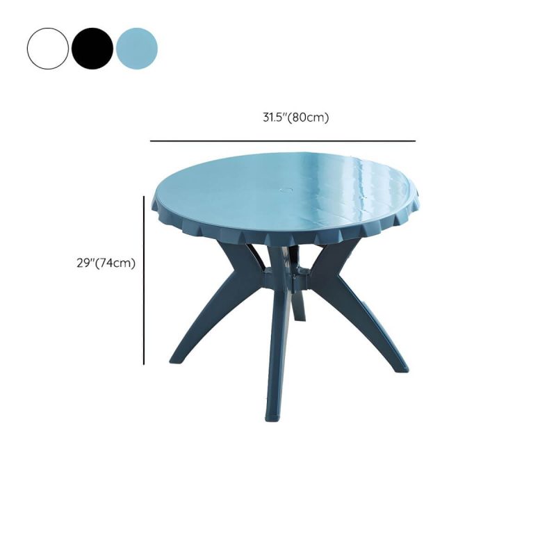 "Dimension of Plastic Garden Table Modern Simple Household Food Stall Dining Table - Blue Round Table Only"