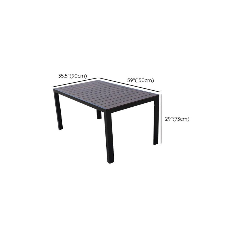 "Dimension of Contemporary Dining Table Set with Wooden Chair for Courtyard - Table & Chair(s) 59"L x 35"W x 29"H 6"