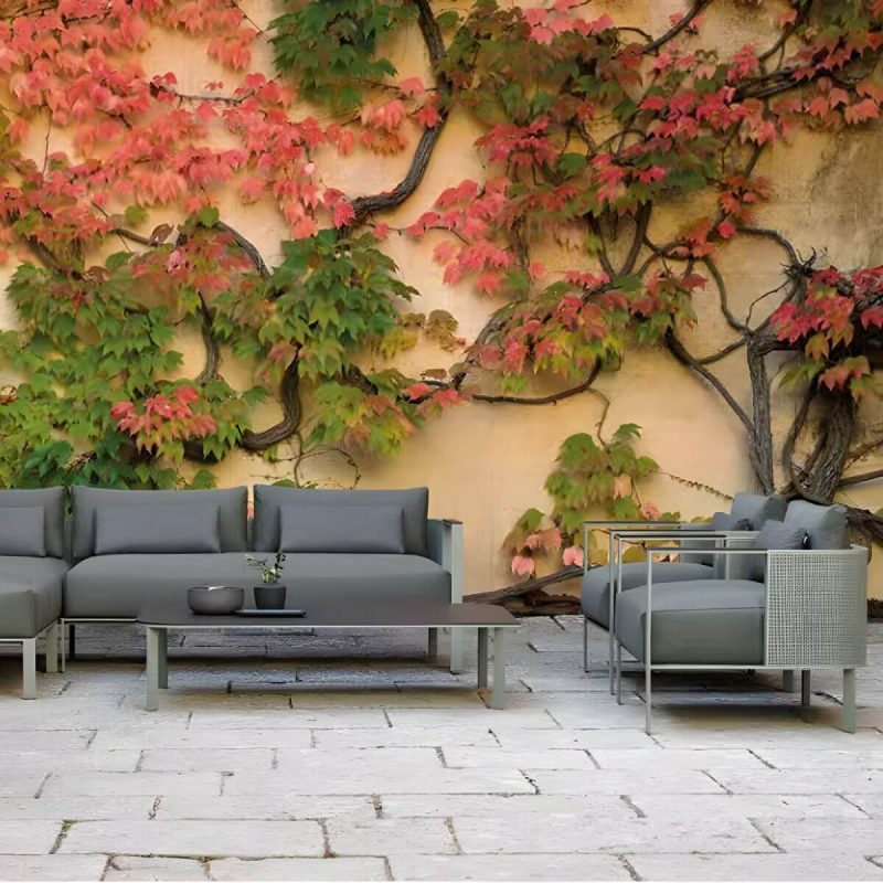 "Gray Upholstered Metal Frame Modern Sofa with Removable Cushions - 2-Seater Sofa"