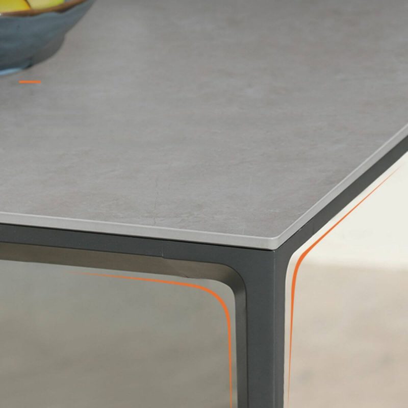 "Grey Patio Table Stone Contemporary Style in Rectangular/Square Shape - Table Only 35.4"L x 35.4"W x 29.5"H"