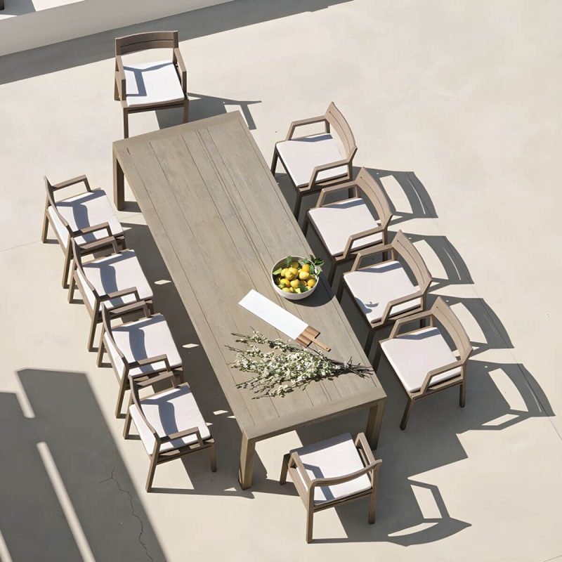"Solid Wood Dining Table Set 1/5/11 Pieces Boho Patio Dining Sets - Table & Chair(s) 118.1"L x 39.4"W x 29.5"H 10"