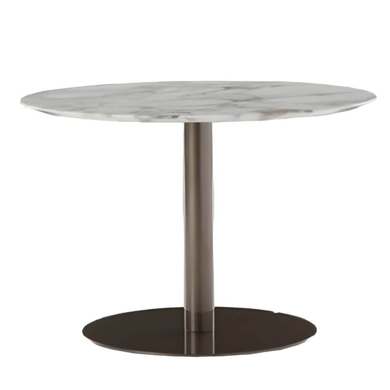 "Modern Style Waterproof Courtyard Table Aluminium Outdoor Table - Table Only 27.6"L x 27.6"W x 29.1"H White Round"