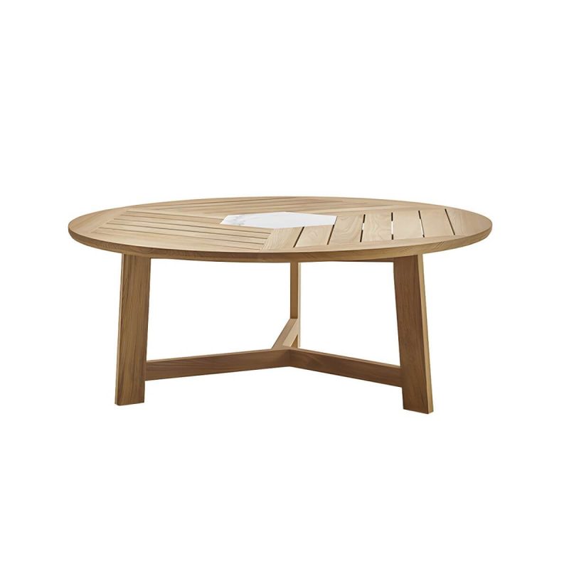 "Teak Wood Water Resistant Dining Table Outdoor Solid Wood Patio Table in Brown - Table Only 47.2"L x 47.2"W x 29.5"H"