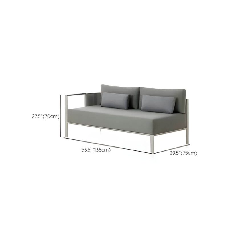 "Dimension of Metal Frame Outdoor Patio Sofa Industrial Water Resistant Patio Sofa - Left Armrest Double Seat 53"L x 30"W x 28"H"